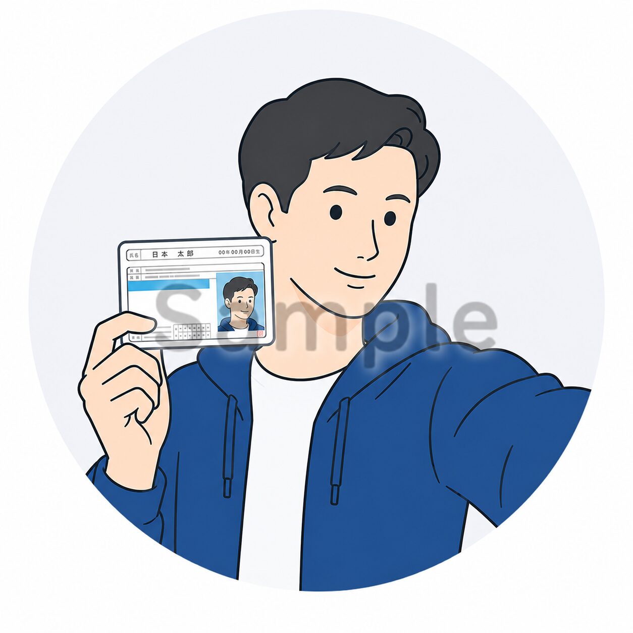 Good selfie example (face and ID document in one photo)